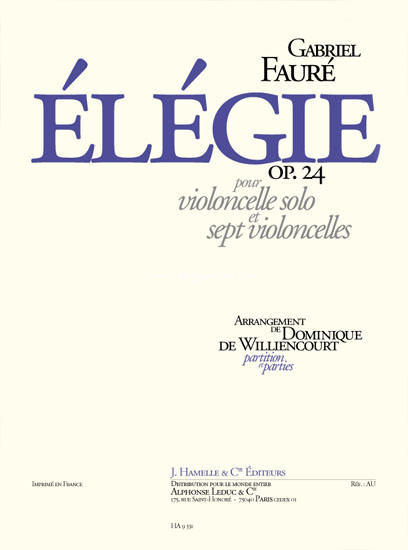 Élegie op. 24: pour violoncelle solo et sept violoncelles, String Ensemble