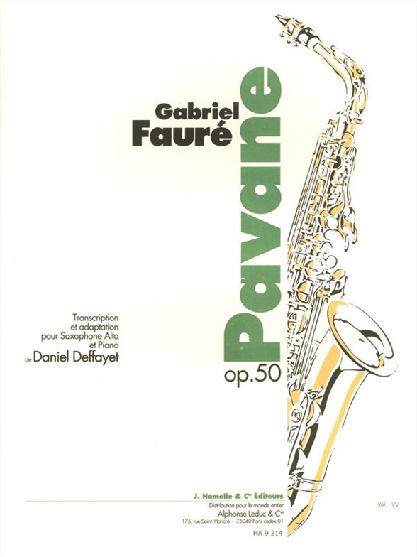 Pavane, op. 50, pour saxophone alto et piano