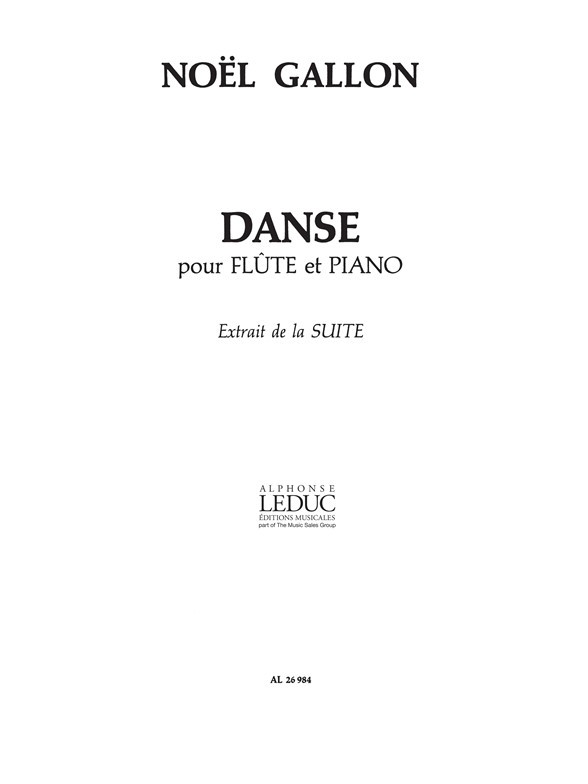 Danse Extrait De Suite, Flute and Piano. 9790046269844