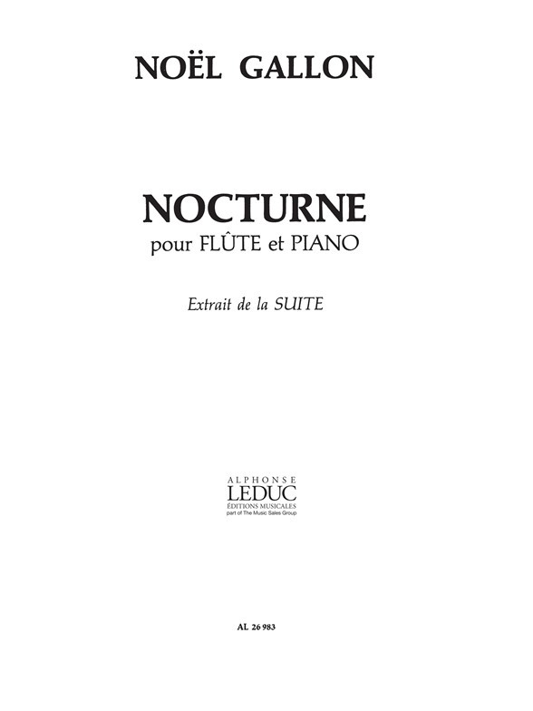 Nocturne Extrait De Suite, Flute and Piano