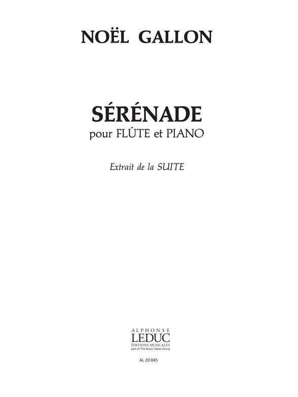 Serenade Extrait De Suite, Flute and Piano. 9790046200458