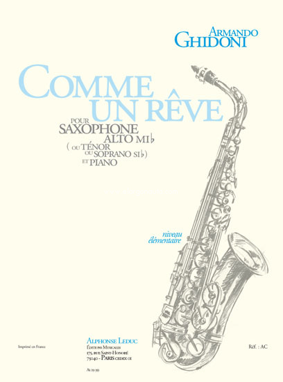 Comme Un Reve A, Tenor Saxophone and Piano. 9790046293535