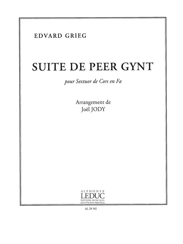 Suite de 'Peer Gynt', Horn Ensemble. 9790046293429