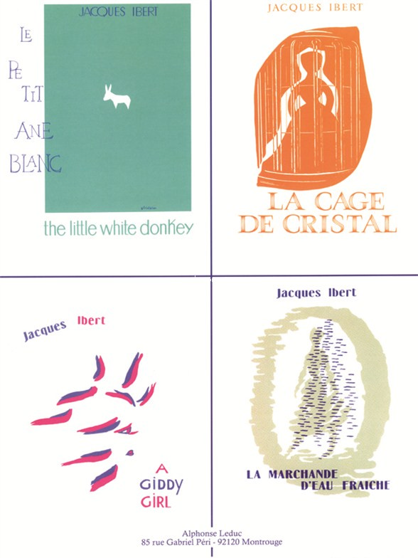 Quatre pièces célèbres pour piano extraites des histories: Le petit âne blanc. A giddy girl. La cage de cristal. La marchande d'eau fraîche