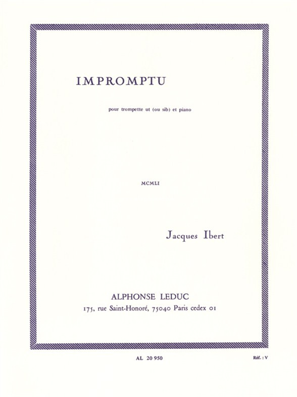 Impromptu, Trumpet In C and Piano. 9790046209505