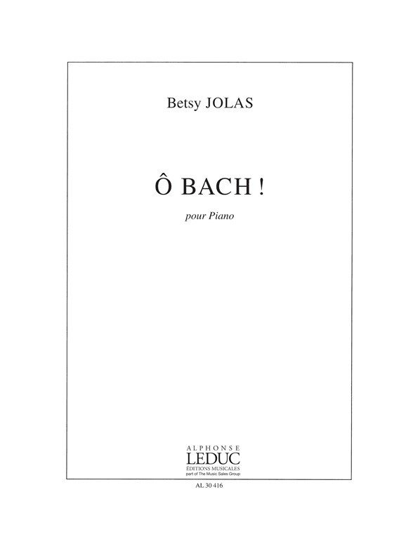 O Bach!, Piano