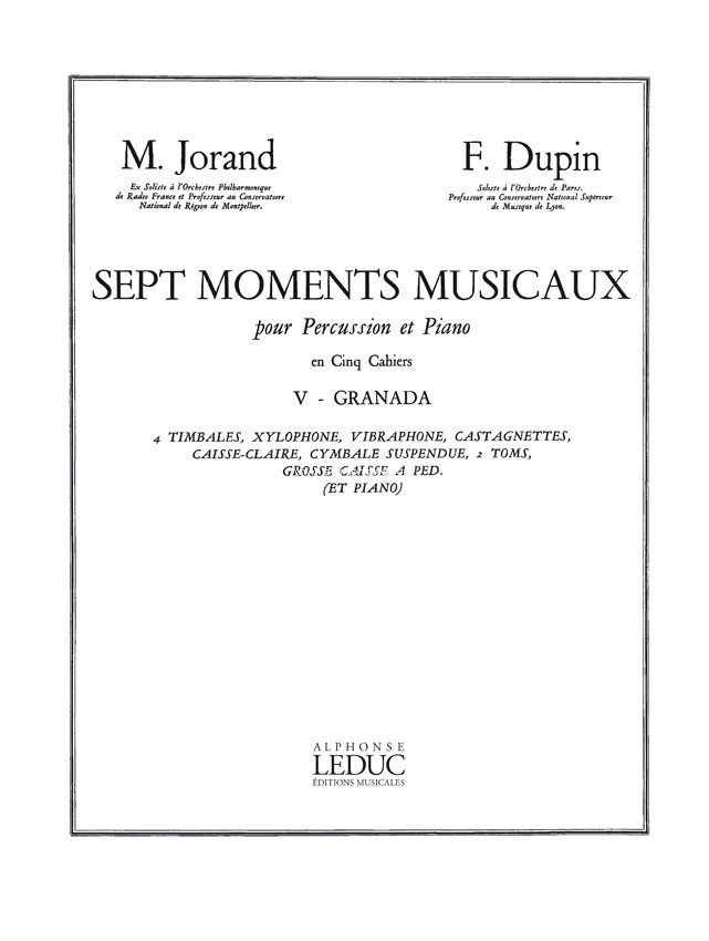 7 Moments musicaux 5 - Granada, Percussion and Piano