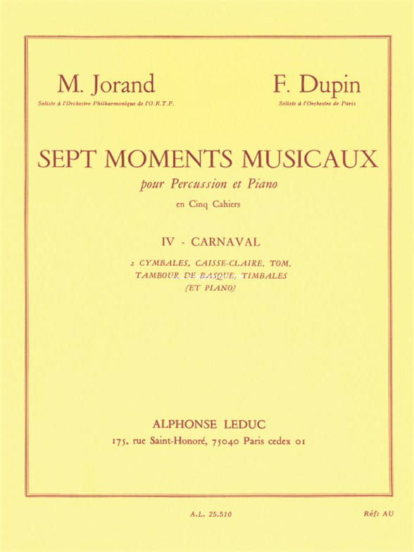 7 Moments musicaux 4 - Carnaval, Timpani, Percussion and Piano