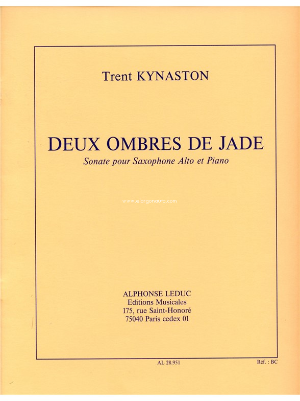 2 Ombres De Jade -Sonate: Saxophone Alto Et Piano
