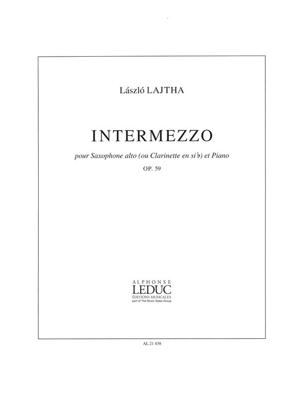 Intermezzo Op.59, Alto Saxophone and Piano
