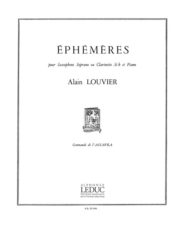 Ephémères, Clarinet [or B Flat Saxophone] and Piano