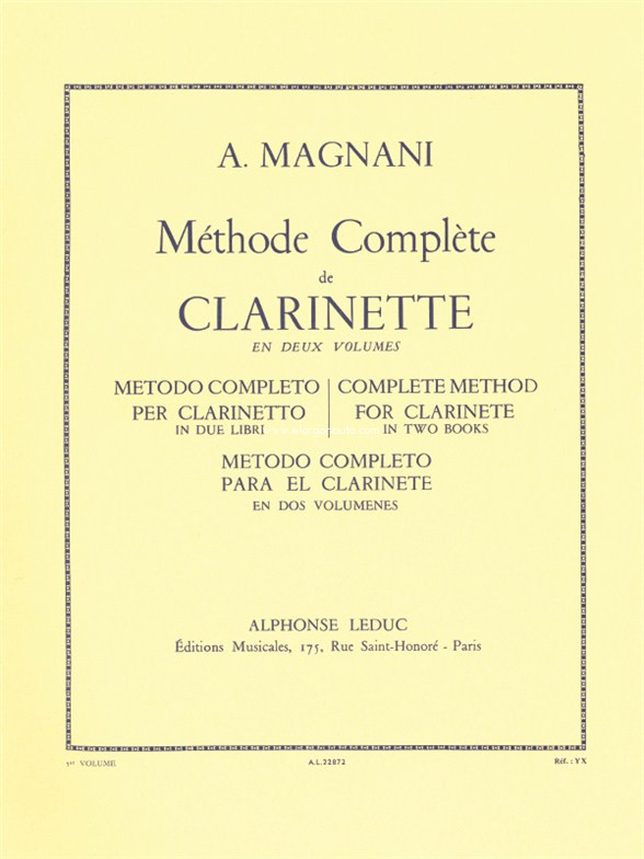 Método completo para el clarinete, vol. 1. 9790046228728
