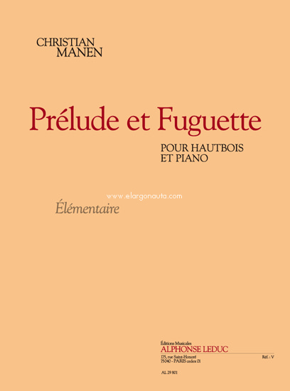 Prélude et fuguette, Oboe and Piano