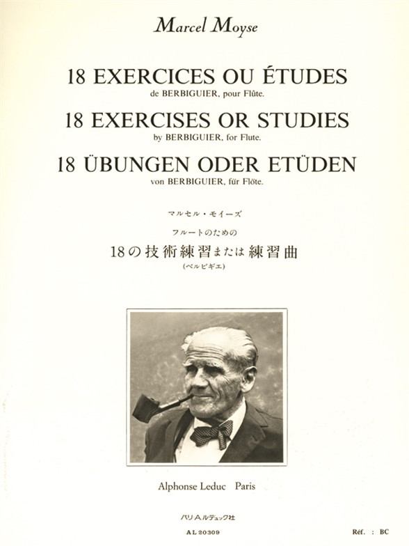 18 Exercices ou études de Berbiguier, pour Flûte = 18 Exercises or Studies by Berbiguier, for Flute