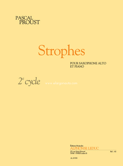 Strophes, Saxophone E-Flat and Piano