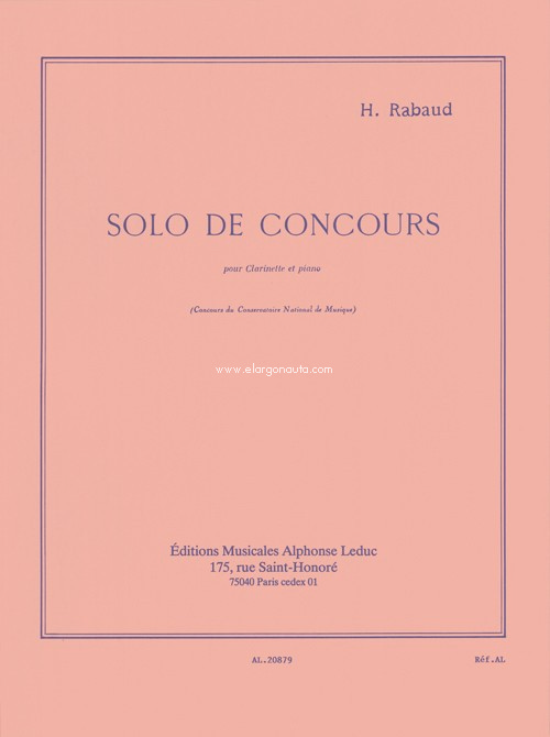 Solo de concours, op. 10, clarinette et piano