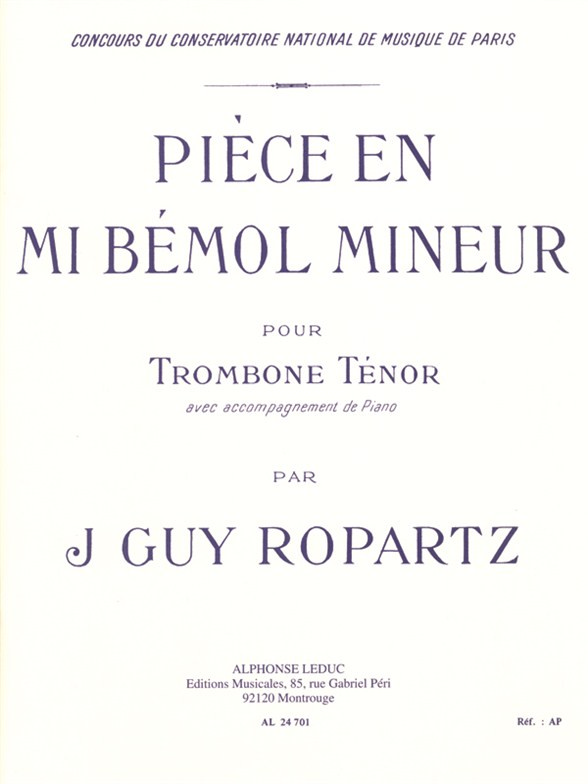 Piece En Mib Mineur, Tenor Trombone and Piano