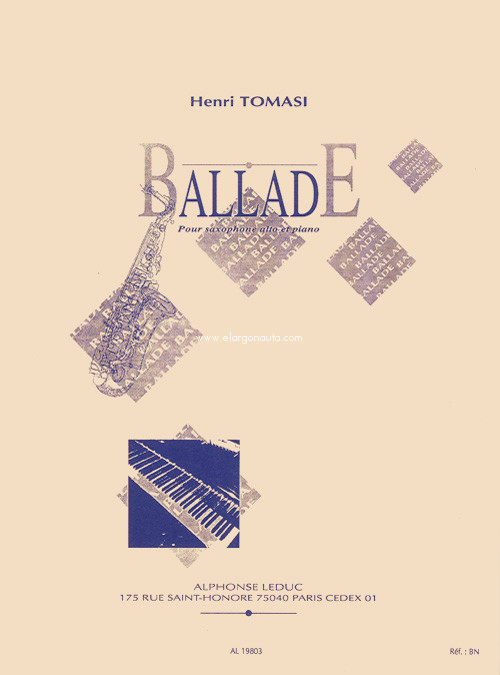 Ballade, pour saxophone alto et piano. 9790046198038