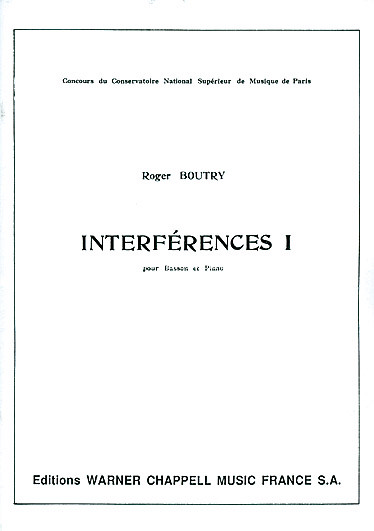 Interferences I, pour basson et piano. 9788882914745