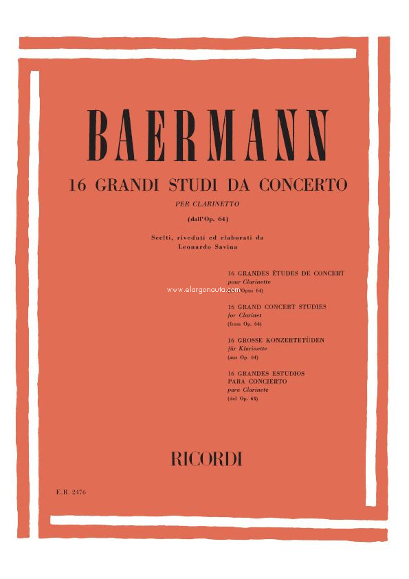 16 Grandi studi da concerto dall'Op. 64, clarinetto