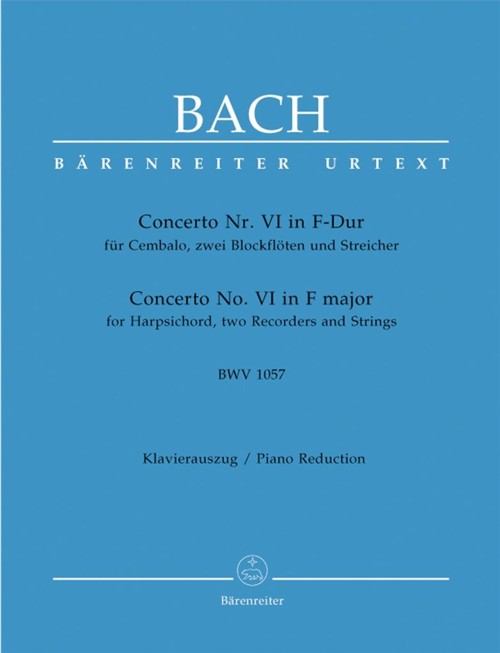 Concerto No. VI in F major, for Harpsichord and Strings, BWV 1057, Piano Reduction