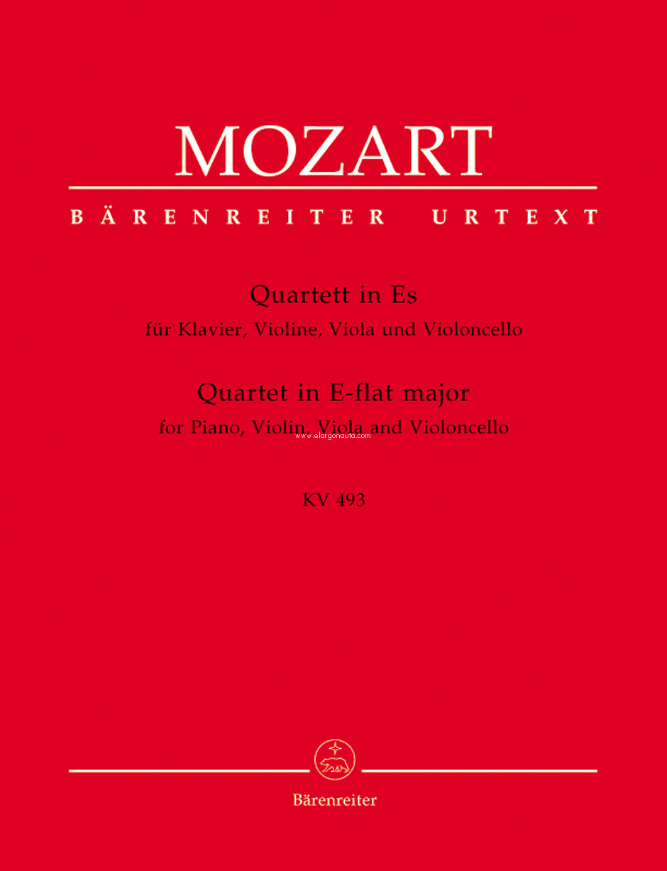 Quartet in E-flat major, for Piano, Violin, Viola and Violoncello, KV 493