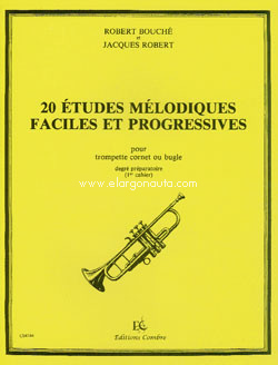 20 Études mélodiques faciles et progressives pour trompette, cornet o bugle. 1er Cahier