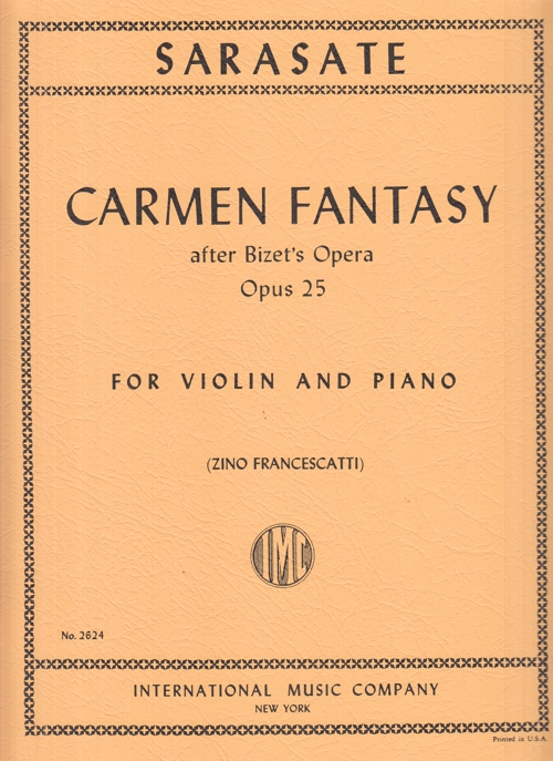 Carmen Fantasy op. 25, for violin and piano. 9790220420337