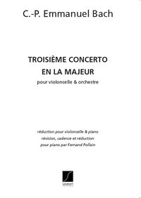 Troisième Concerto en la Majeur: Réduction pour violoncelle et piano, Cello and Piano. 9790048000896