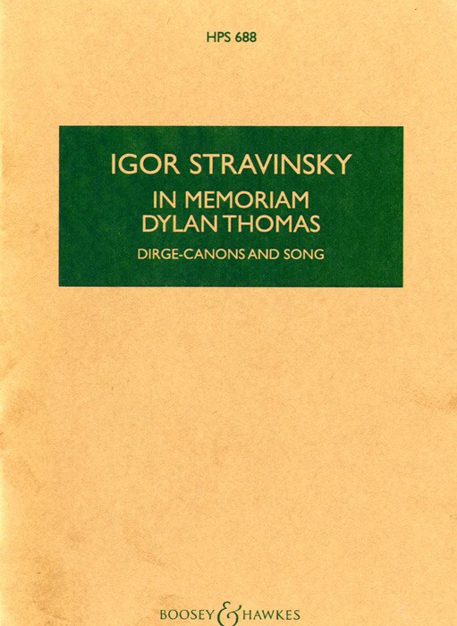 In memoriam Dylan Thomas, Study Score. 9790060026508