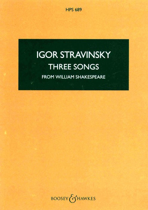 Three Songs from William Shakespeare. Study Score. 9790060027215