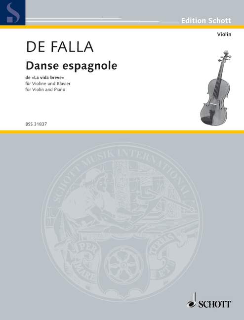 Danse espagnole, de La Vida Breve, para violín y piano. 9790001107259