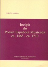 Íncipit de Poesía Española Musicada, ca. 1465 - ca. 1710