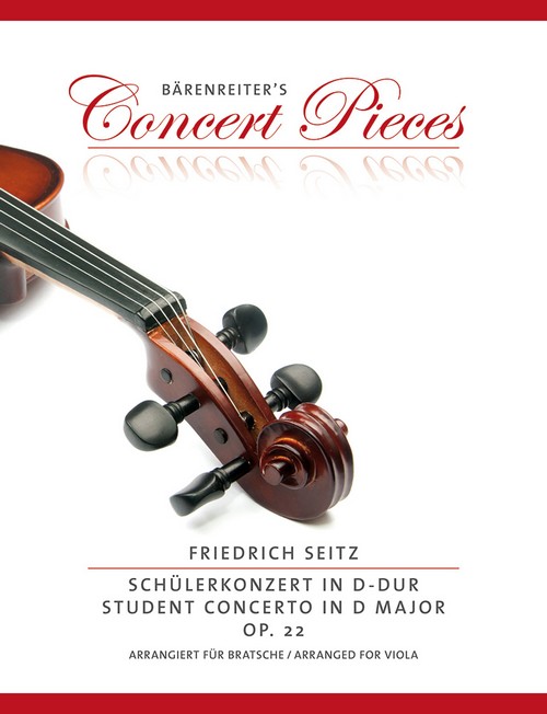 Student Concerto in D Major (transposed to G major), op. 22, Arranged for Viola and Piano. 9790006543472