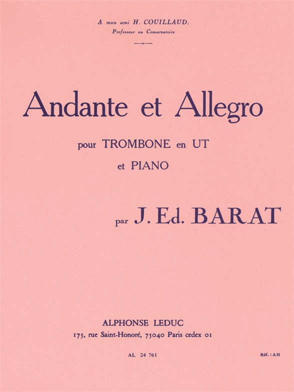 Andante et Allegro, pour trombone en Ut et piano
