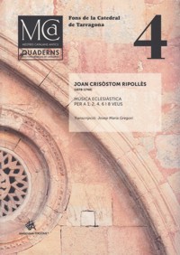 Música eclesiástica para 1, 2, 4, 6, y 8 voces. Fondo de la Catedral de Tarragona