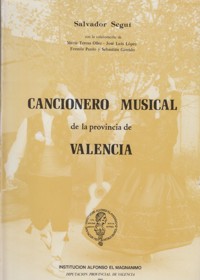 Cancionero musical de la provincia de Valencia. 9788450041491