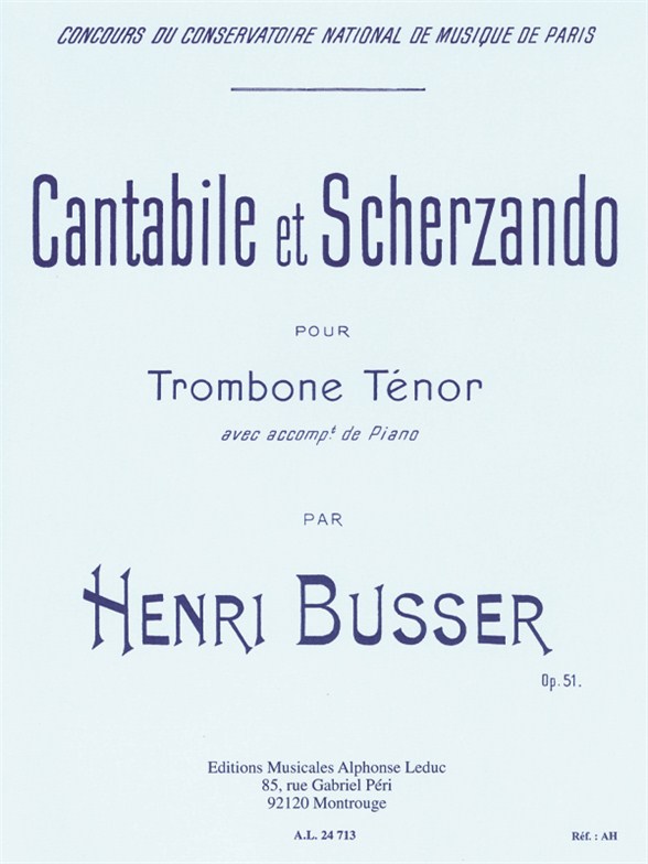 Cantabile et Scherzando, Opus 51, pour Trombone Tenor et Piano