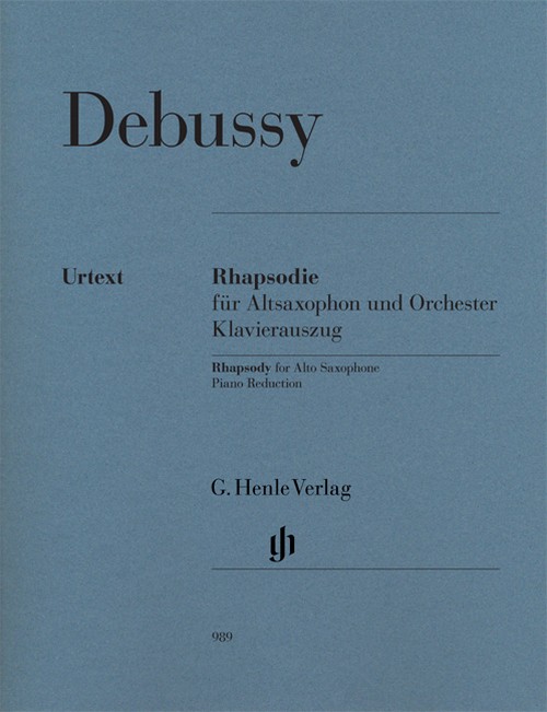 Rhapsody for Alto Saxophone and Orchestra, with the original saxophone part, as well as an additional one, piano reduction with solo parts = Rhapsodie für Altsaxophon und Orchester, Mit der originalen