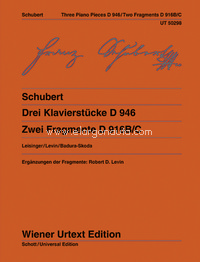 Three Piano Pieces D 946 and Two Fragmentary Piano Pieces D916/C = Drei Klavierstücke D 946 und Zwei Fragmente D 916B/C