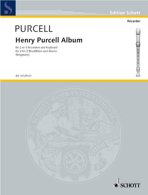 Henry Purcell Album, soprano- and treble recorder and piano or 3 recorders (SAT) and piano ad lib., separate part