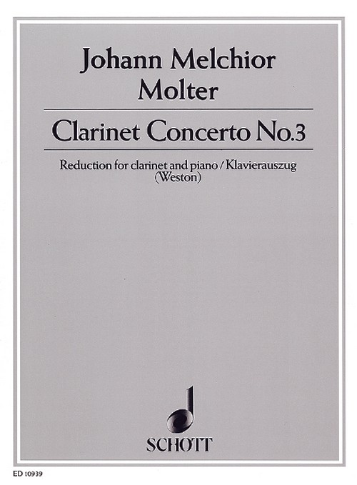 Clarinet Concerto No. 3, clarinet in Bb and orchestra, piano reduction with solo part