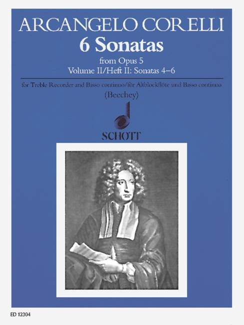 6 Sonatas Vol. 2, from op. 5, treble recorder and piano