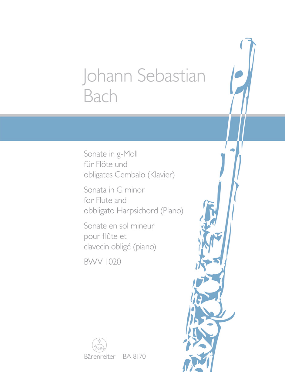 Sonate in g-Moll für Flöte und obligates Cembalo (Klavier) = Sonata in G Minor for Flute and obbligato Hapsichord (Piano),  BWV 1020