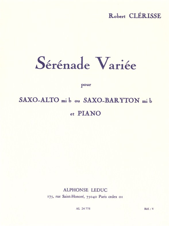 Sérénade variée, pour saxo-alto Mi b ou saxo-baryton Mi b et piano