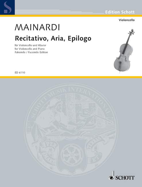 Recitativo, Aria, Epilogo, cello and piano. 9790001065436