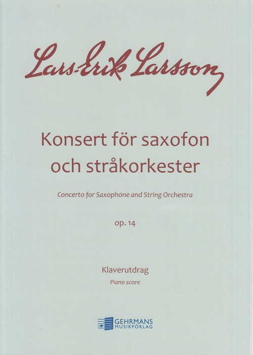 Concerto for Saxophone and String Orchestra, op. 14. Piano Score