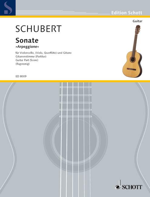 Sonata Arpeggione D 821, A Minor, cello (viola, flute) and guitar, score