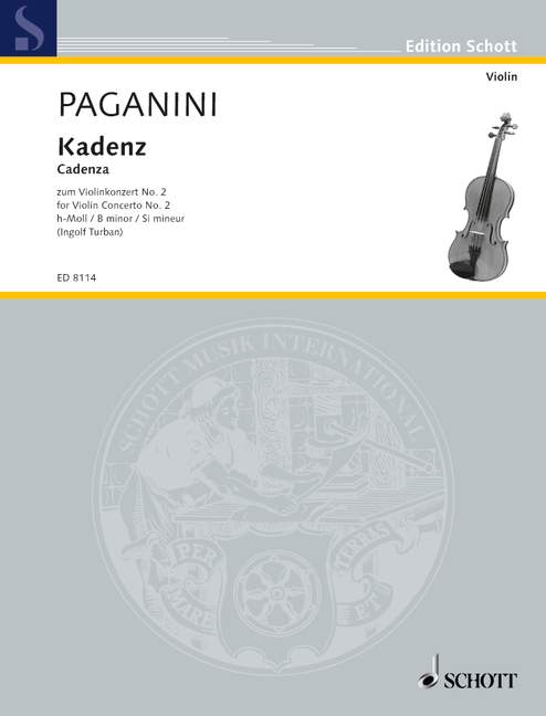Cadenza to the Violin Concerto No. 2 B Minor op. 7. 9790001083355