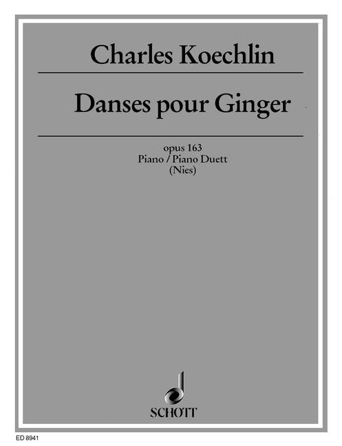 Dances for Ginger op. 163, Five pieces of hommage on Ginger Rogers, piano and piano (4 hands)